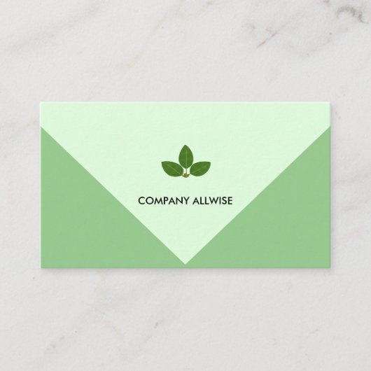 Elegant Laurel Verlasse auf Light Green Visitenkarte (Vorderseite)