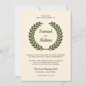 Elegant Laurel Verlasse Wreath Wedding Einladung (Vorderseite)
