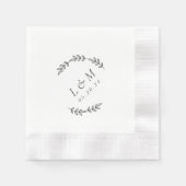 Elegant Laurel Wreath Custom Monogram Wedding Serviette (Vorderseite)