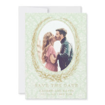 Elegant Laurel Wreath | Green Damask Foto