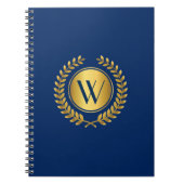 Elegant Laurel Wreath mit Monogram Initial Notizblock (Vorderseite)