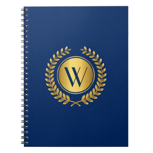Elegant Laurel Wreath mit Monogram Initial Notizblock (Vorderseite)
