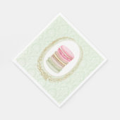 Elegant Laurel Wreath mit Pastel Macarons Serviette (Ecke)