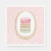Elegant Laurel Wreath mit Pastel Macarons Serviette (Vorderseite)