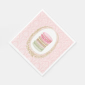 Elegant Laurel Wreath mit Pastel Macarons Serviette (Ecke)