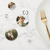 Elegant Laurel Wreath Monogram Fotos Wedding Konfetti (Gruppe)