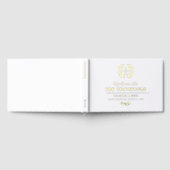 Elegant Laurel Wreath Monogram Typografy Wedding Gästebuch (Voll)