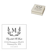 Elegant Laurel Wreath Rücksendeadresse Gummistempel (Stempel)