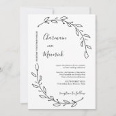 Elegant Laurel Wreath Wedding Einladung (Vorderseite)