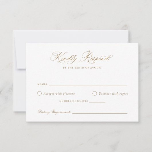 Elegant Laurel Wreath Wedding RSVP Card Einladung (Vorderseite)