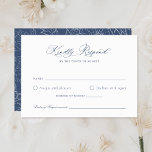 Elegant Laurel Wreath Wedding RSVP Card Einladung<br><div class="desc">Elegante Royal Blue Laurel Wreath Wedding RSVP Card. Traditionelle Einladung zur Hochzeit. Moderne Skriptantwort-Karte Hochzeiten</div>