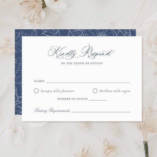 Elegant Laurel Wreath Wedding RSVP Card Einladung