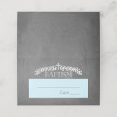 Elegant Laurels Blue | Taufe Platzkarte (Außenseite Aufgefaltet)