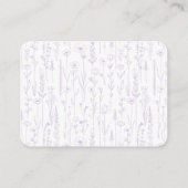 Elegant Lavender Baby Shower Diaper Raffle Begleitkarte (Rückseite)