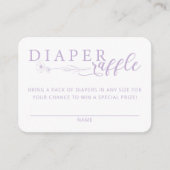 Elegant Lavender Baby Shower Diaper Raffle Begleitkarte (Vorderseite)