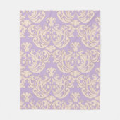 Elegant Lavender Baroque Damask Fleece Blanket (Vorderseite)