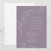 Elegant Lavender Beide Sets florale Einladung (Vorne/Hinten)