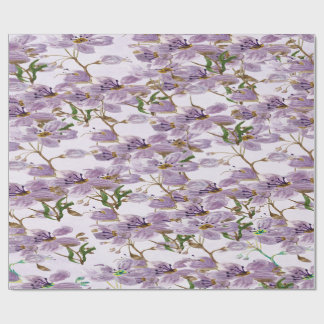 Elegant Lavender Bloom Wrapping Paper Roll Geschenkpapier