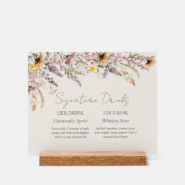 Elegant Lavender, Blush and Cream Wildflowers Acrylschild