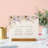 Elegant Lavender, Blush and Cream Wildflowers Acrylschild (Hochzeit)