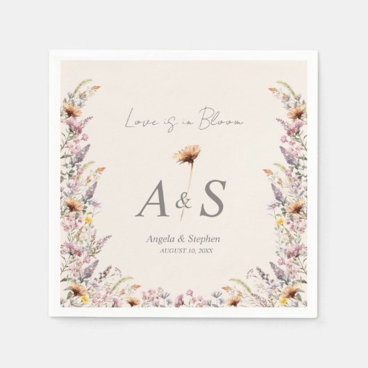 Elegant Lavender, blush and cream Wildflowers Serviette (Vorderseite)