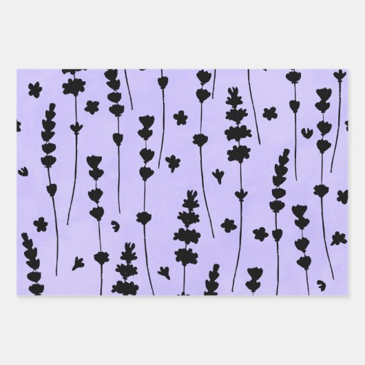 Elegant Lavender Botanical Geschenkpapier Set (Vorderseite 3)