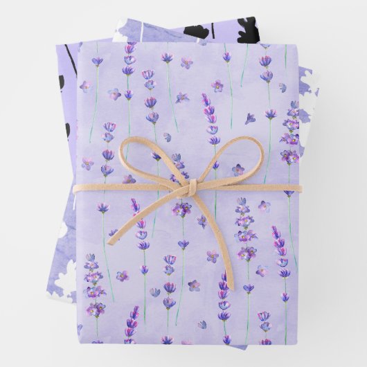 Elegant Lavender Botanical Geschenkpapier Set (Beispiel)