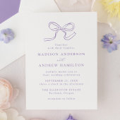 Elegant Lavender Bow Wedding Einladung