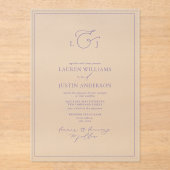 Elegant Lavender Calligraphy Monogram Wedding Acryleinladungen (Vorderseite)