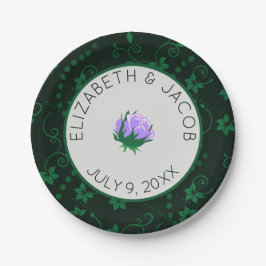 Elegant Lavender Camellia Wedding Pappteller