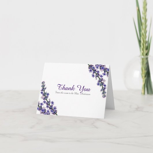 Elegant Lavender Dankeschön Card Dankeskarte (Vorderseite)