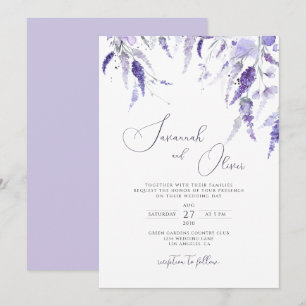Elegant Lavender Dusty Lila Floral LilacWedding Einladung