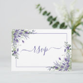 Elegant Lavender Eucalyptus Botanische Script-UAWG RSVP Karte (Stehend Vorderseite)
