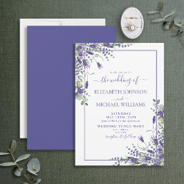 Elegant Lavender Eucalyptus Floral Script Wedding Einladung