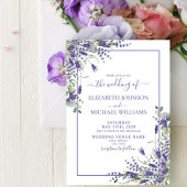 Elegant Lavender Eucalyptus Floral Script Wedding Einladung