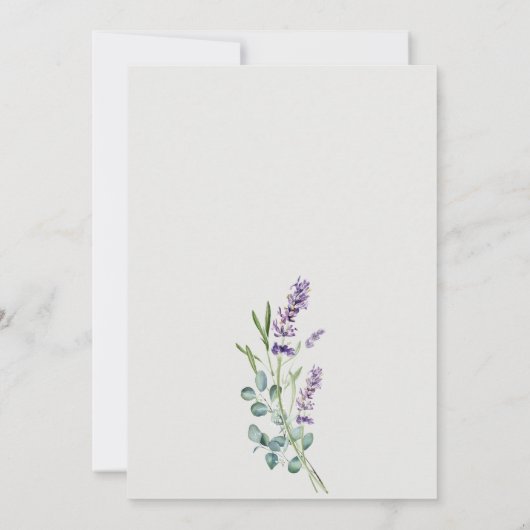 Elegant Lavender Eucalyptus Leafy Foliage Wedding Dankeskarte (Rückseite)