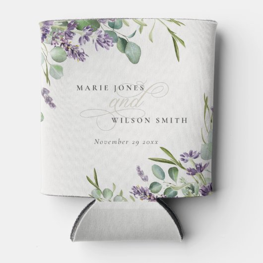 Elegant Lavender Eucalyptus Leafy Foliage Wedding Dosenkühler (Vorderseite)