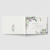 Elegant Lavender Eucalyptus Leafy Foliage Wedding Gästebuch (Voll)