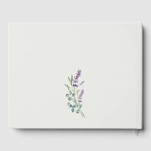 Elegant Lavender Eucalyptus Leafy Foliage Wedding Gästebuch (Rückseite)