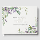 Elegant Lavender Eucalyptus Leafy Foliage Wedding Gästebuch (Vorderseite)