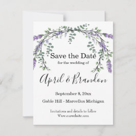 Elegant Lavender Eucalyptus wassercolor Save The Date