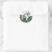 Elegant Lavender Eucalyptus weiße Rosenpflanzen Runder Aufkleber (Tasche)