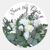 Elegant Lavender Eucalyptus weiße Rosenpflanzen Runder Aufkleber (Vorderseite)