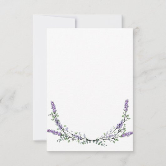 Elegant Lavender Eukalyptus Gelbe Rosen Hochzeit Einladung (Rückseite)