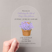 Elegant Lavender Floral Acrylic Funeral  Acryleinladungen (Insitu (Handheld))