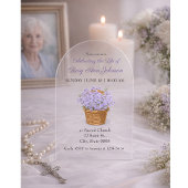 Elegant Lavender Floral Acrylic Funeral  Acryleinladungen