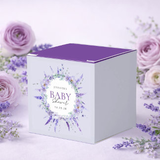 Elegant Lavender Floral Baby Shower purple Geschenkschachtel