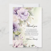 Elegant Lavender Floral Beerdigung Danke | FOTO Karte (Vorderseite)