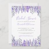 Elegant Lavender Floral Bridal Shower Einladung (Vorderseite)