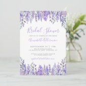 Elegant Lavender Floral Bridal Shower Einladung (Stehend Vorderseite)